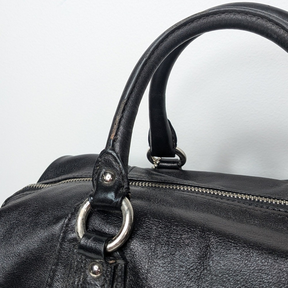 Coach Ashley Convertible Leather Satchel Hand Shoulder Bag Purse Black - Picture 6 of 15